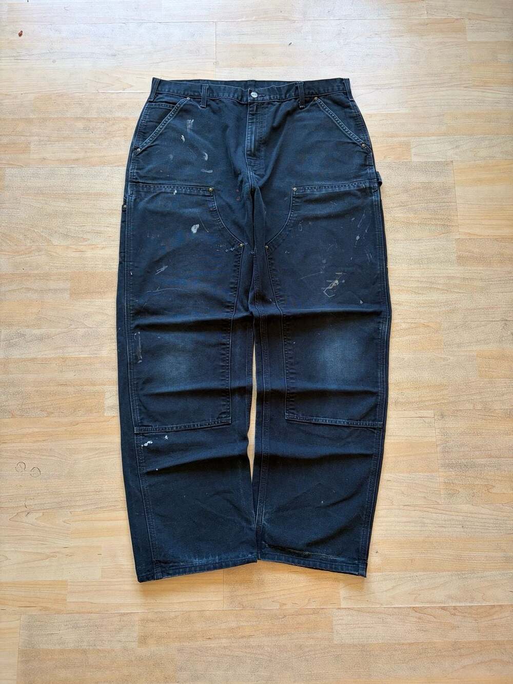 Carhartt B138 BLK Black Double Knee Original Dungaree Fit Work Pants 38x34
